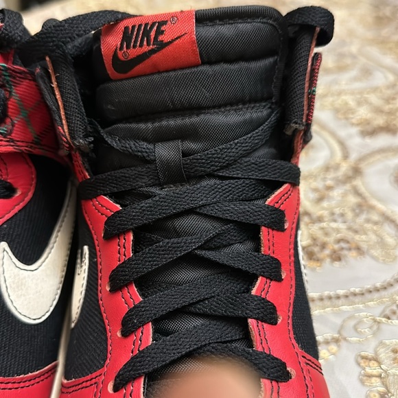 NIKE DUNK HI HIGH RETRO SE "TARTAN PLAID" BLACK-PALE IVORY SIZE 10.5 - Picture 9 of 12